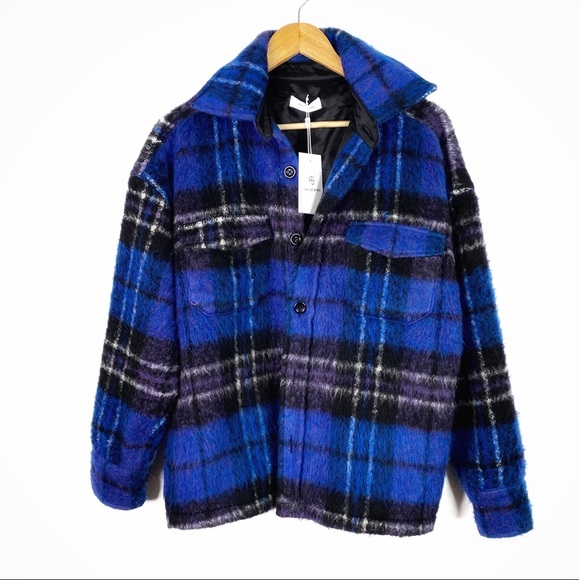 Anine Bing Jackets & Blazers - Anine Bing NWT Samone Jacket Blue Plaid Small